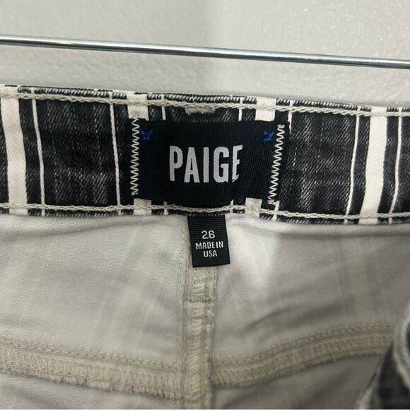 Paige Hoxton Straight Ankle Jeans Vintage Black Stripe Size 26 - Picture 9 of 13